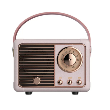 Mini Bluetooth Retro rádio - růžové