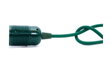 Objímka E27 kovová barvená dl.závit s textilním kabelem dle výběru