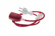 Textilní kabel Červená jahoda CJ45 s objímkou, vypínačem a vidlicí