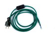 Přívodní textilní kabel k lampičce 1,8 m Zelený 1, vidlice + vypínač