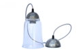 Kompletní závěsné svítidlo Zvonek - Starostříbrná patina + skleněné stínidlo 