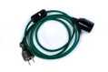 Textilní kabel Zelený Tmavý ZE1 s objímkou, vypínačem a vidlicí