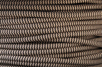 Textilní kabel Art Deco Zig Zag Černo-Béžový 29 opředený 2x0,75 a 3x0,75mm2