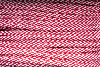 Textilní kabel Spirála Červeno-Bílá  26 opředený 2x0,75 a 3x0,75mm2