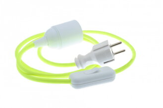 Textilní kabel Žlutý Reflexní ZL2 s objímkou, vypínačem a vidlicí