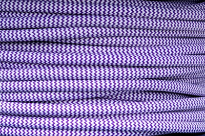 Textilní kabel Zig Zag Fialovo-Bílý  22 opředený 2x0,75 a 3x0,75mm2