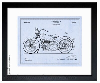 Ilustrace motorka Harley 1928