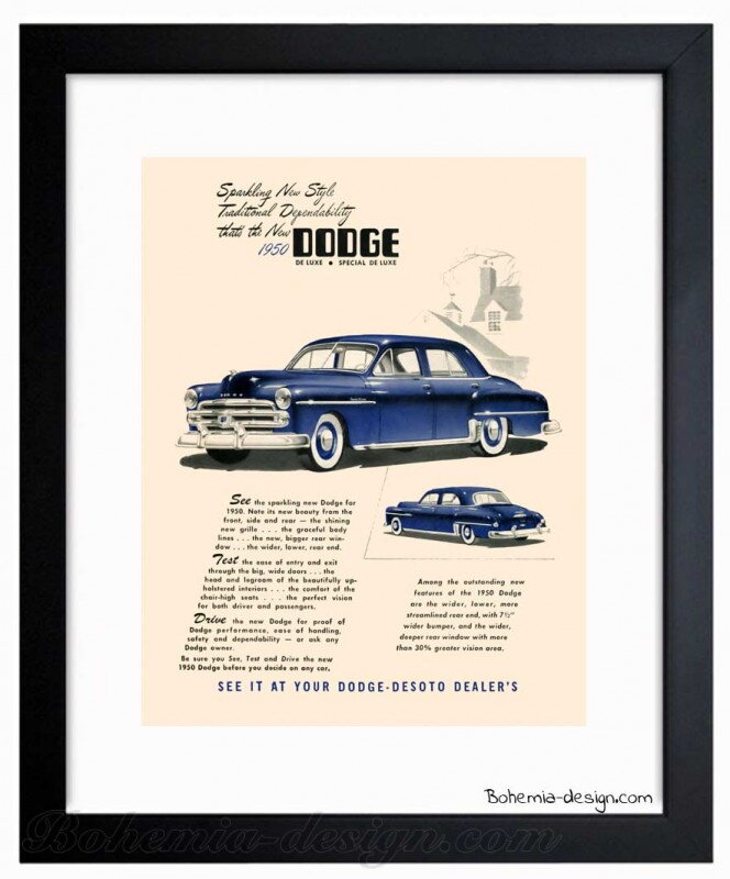 Ilustrace Dodge 1950 / 30x40 cm