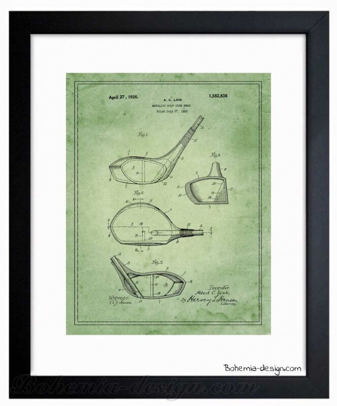 Ilustrace Golfová hůl 1925 / 30x40 cm