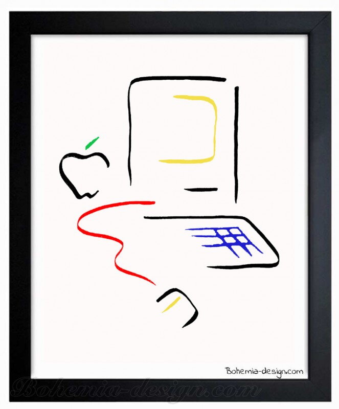 Ilustrace Apple Mac Picasso 30x40 cm