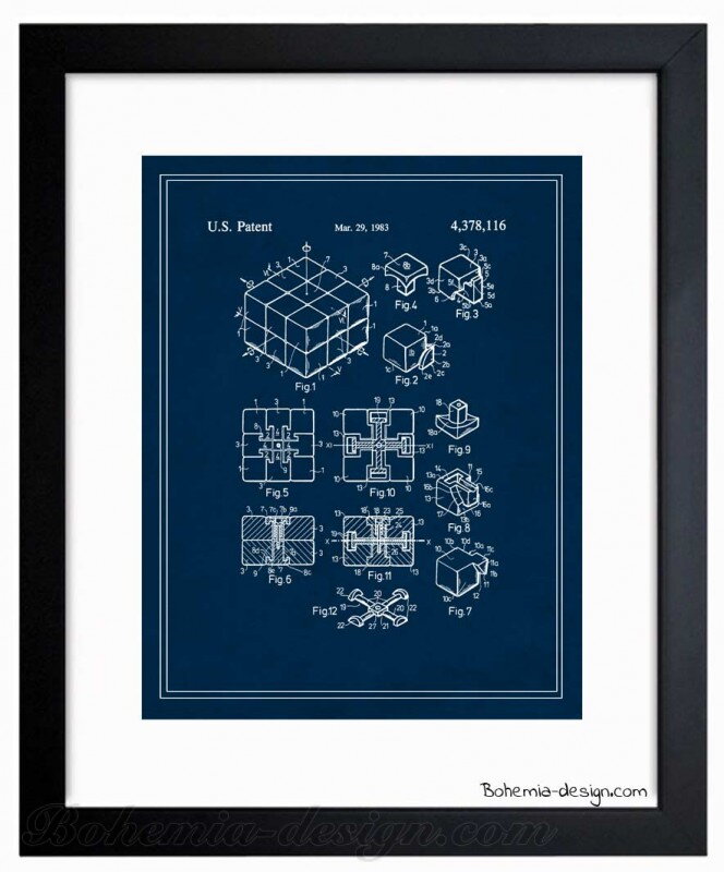 Ilustrace Rubikova kostka 1983 / 30x40 cm